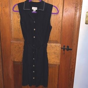 Talbots vintage belted dress linen